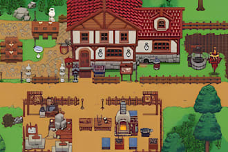 do 2d pixel art tileset pixel character animation sprite sheet game art tile map