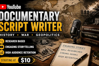 write engaging youtube documentary scripts for history and geopolitics
