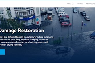 build squarespace water restoration website flood cleanup company website design