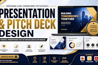 design pro pitch deck presentation, powerpoint, google slides, investor deck