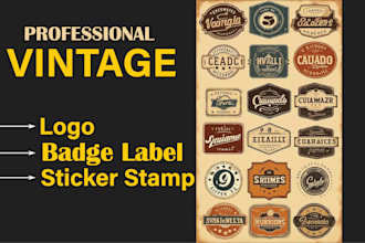 vintage logo badge label patch emblem sticker stamp