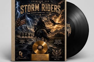 design vintage 80s retro album cover art for musicians and bands