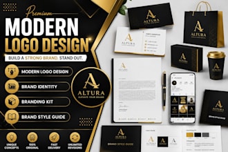 design a modern minimalist logo brand identity and branding kit