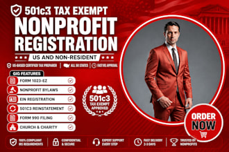 file 501c3 tax exempt nonprofit registration form 1023 1023ez and bylaws