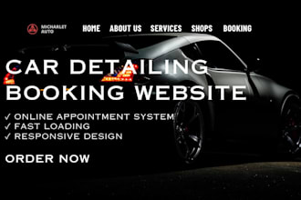 car detailing booking website, auto detailing, car wash website, ceramic coating