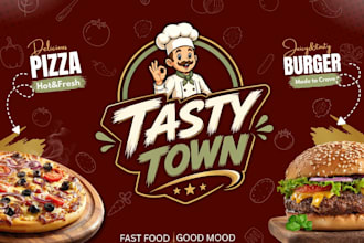 design eye catching fast food menu and banner