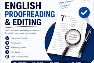 proofread, edit and fix grammar in your english document