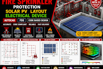 design fire sprinkler protection solar pv layout electrical device autocad fds