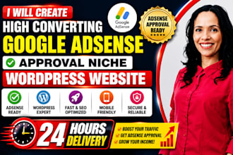 create high converting google adsense approval niche wordpress website