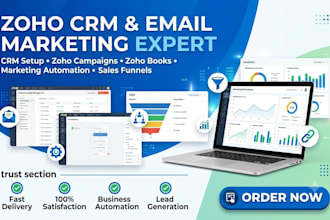 build zoho CRM, zoho campaigns, zoho books and marketing automation funnels