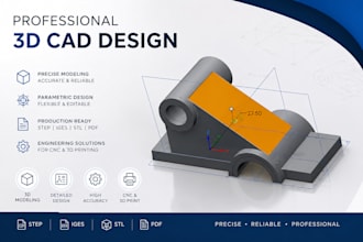 design custom mechanical parts, parametric cad models and product prototypes cad