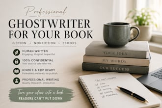 ghostwrite your book as a ghost book writer, ebook writer, ebook ghostwriter