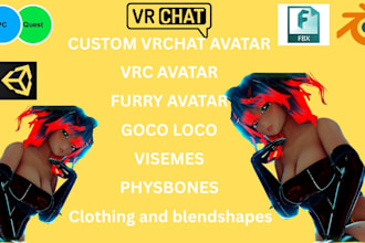 create furry vrchat avatar vrc avatar 3d furry vr game character commission