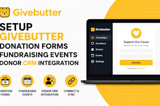 setup givebutter donation forms fundraising event donor crm integration