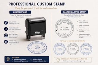 do proffesional custom stamp and california style stamp