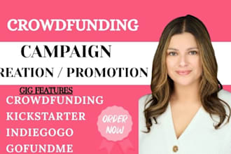 create gofundme campaign, promote crowdfunding kickstater indiegogo fundraising