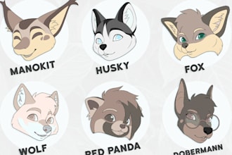 draw your furry headshot icon or profile picture