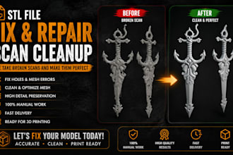 modify stl file obj, convert mesh, and repair  3d model, printing