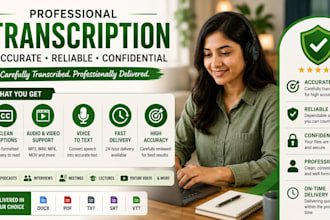 transcribe audio and video to text in 24 hours