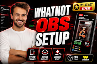 setup whatnot obs studio for sports card sellers auctions and card breaks