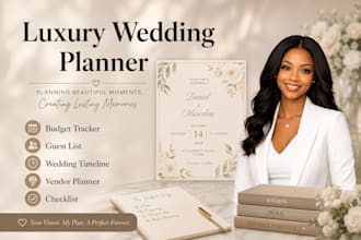 design a professional wedding planner, and printable wedding
