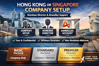 register company in hong kong, singapore with nominee and airwallex