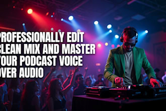 professionally edit clean mix and master your podcast voice over audio