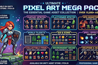 design pixel art game assets character sprites sheet animation indie game