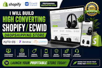 build converting shopify ecwid dropshipping store via autods zendrop cj website