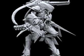highpoly3d mech sculpture,cad,starwar figure,alien,creature,zbrush stl for print