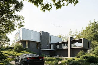 external cgi render for UK marketing, 360 VR tour for interactive presentation