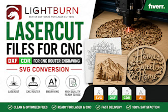 create lightburn lasercut files dxf cdr for cnc router engraving svg conversion