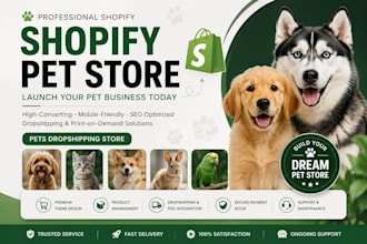 build online pet store pet shopify pod dropshipping pet shop