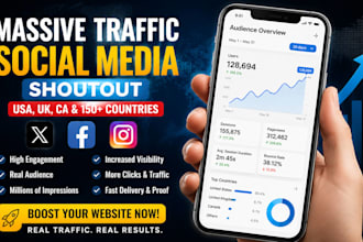 shoutout promote share link to 250m USA, UK, ca twitter, ig, fb active audiences