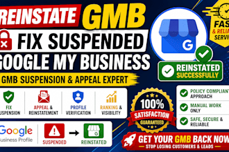 reinstate gmb fix suspended gmb google my business gmb suspension appeal