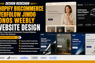 design redesign website via shopify bigcommerce webflow jimdo ionos weebly duda