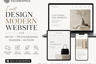 design modern website for artist photographer fashion and author on squarespace