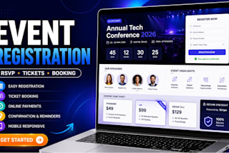 create wix event registration website ticket booking rsvp landing page setup