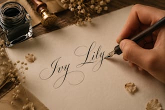 create custom calligraphy art of your name or favorite quote