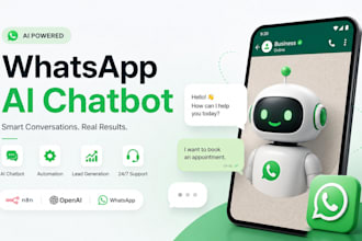 build whatsapp ai chatbot using n8n make com open ai for business