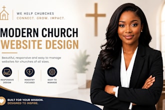 design redesign a modern church website, ministry website, or religious website