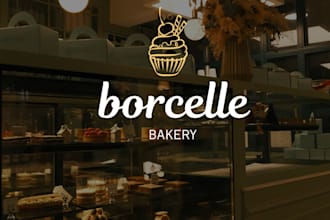 design bakery, cupcakes, cafes logo