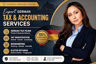 do german bookkeeping, payroll, tax returns, and elster filings