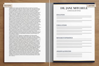 format and polish your academic CV or resume