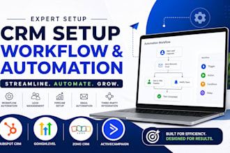 setup hubspot CRM, gohighlevel, zoho crm, activecampaign workflow and automation