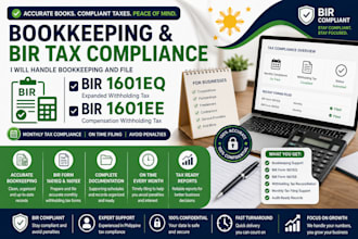 handle bookkeeping and file bir form 1601eq and 1601ee