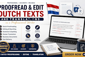 proofread and edit dutch texts and translations as a professional writer