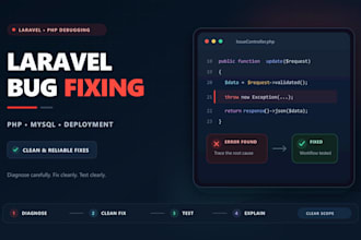 fix laravel bugs PHP errors and website issues