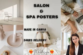 design salon and spa promo posters on canva
