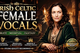 record authentic irish celtic, pirate and medieval fantasy female vocals
